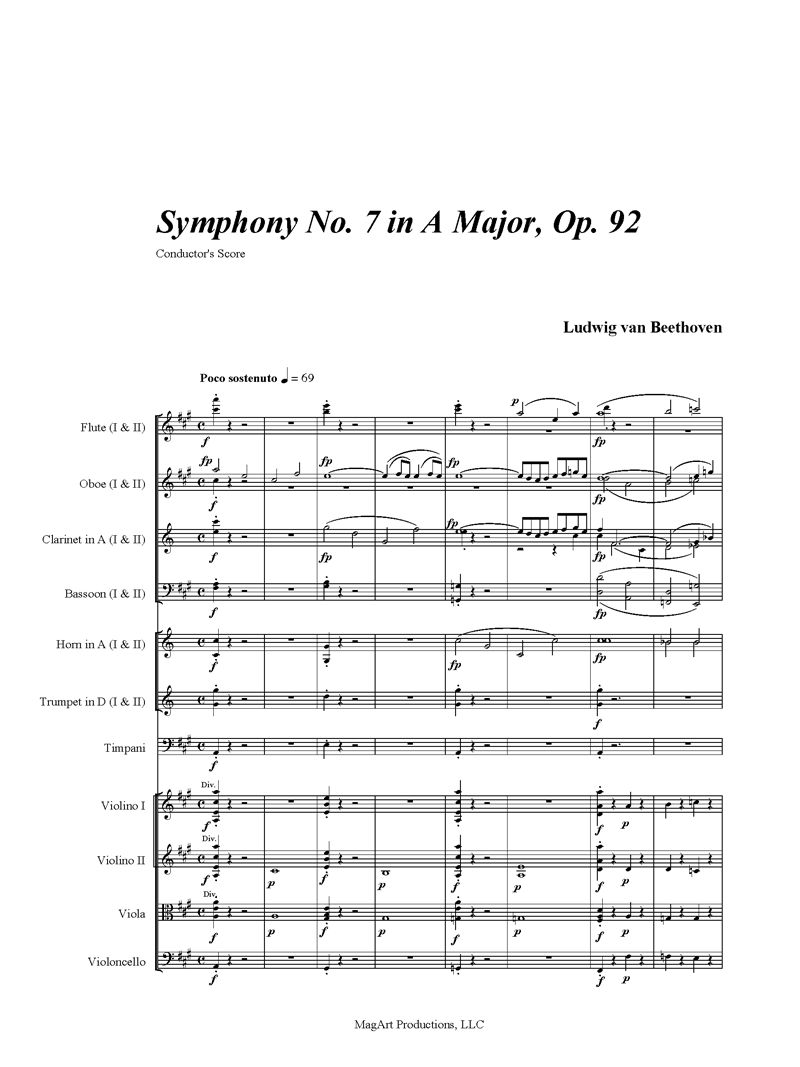 music copying and engraving- symphony score